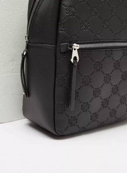 College Leather Ladies Backpack - Black