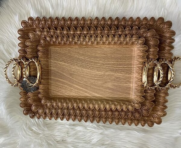  three-piece serving tray set