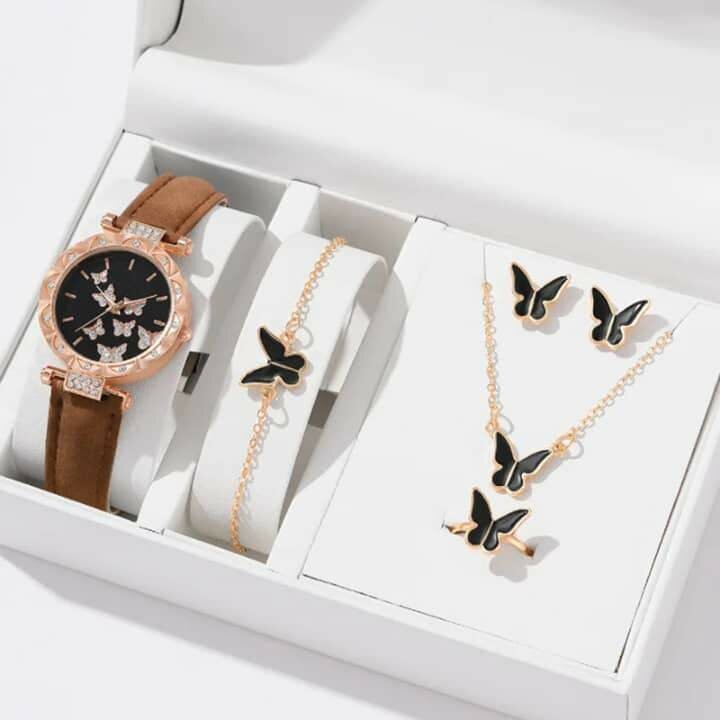 Set montre et bijoux papillon