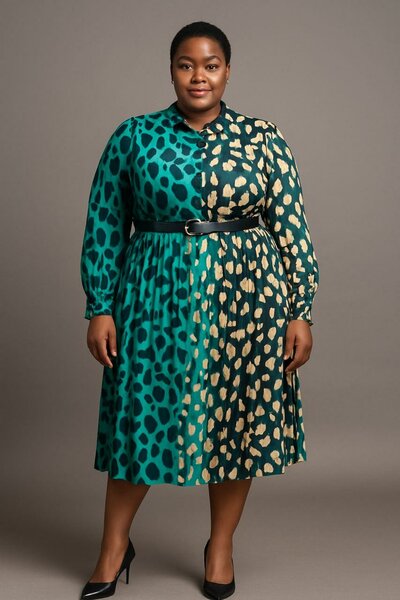 Robe Évasée Grande Taille Élégante Femme