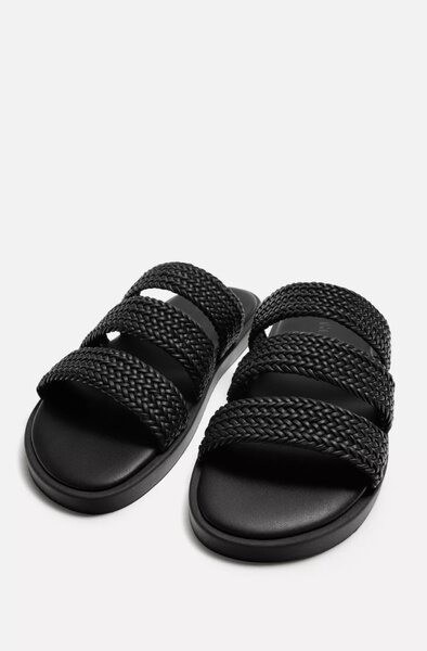 Black Braided sandals Zara
