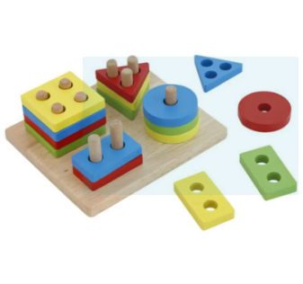 wooden Geometric Shape Sorter | Geometric Intelligence Wooden Puzzles | Teaching Geometric Shape | Cognitive Matching Toys colorful For Kids