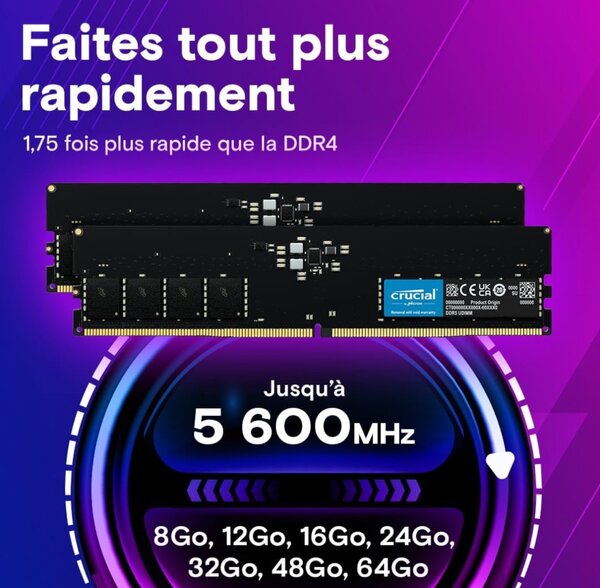 RAM BureauCrucial DDR5 5600MHz