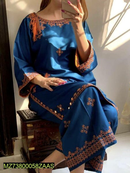 2pc stitched linen suit