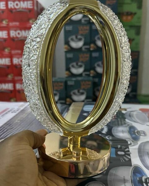 Oval Shape Crystal Lamp | Cordless Luxury Lamp | USB Recharg