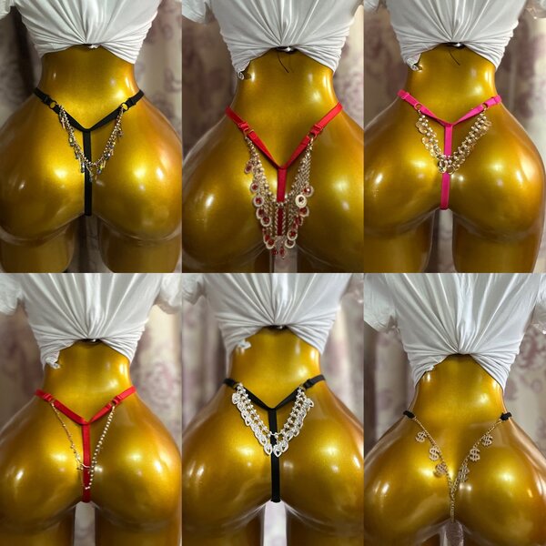 Élégant string à chaînes