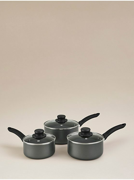 George Non-stick Aluminium Saucepan Set -3-piece