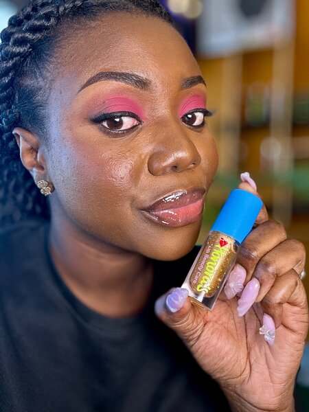 Deep orange glitter lipgloss