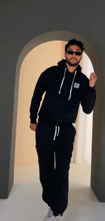 Мужская спортивная  двойка черного цвета