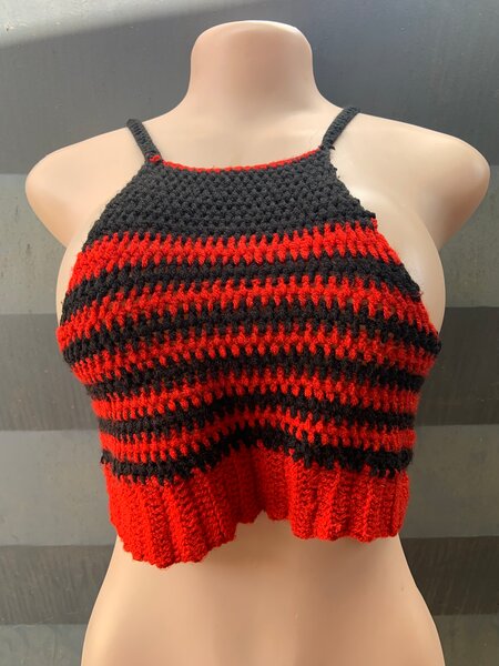 Top crochet rayé