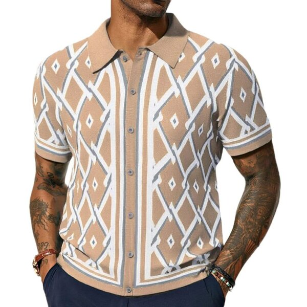 Chemise Polo à Motifs Hommes