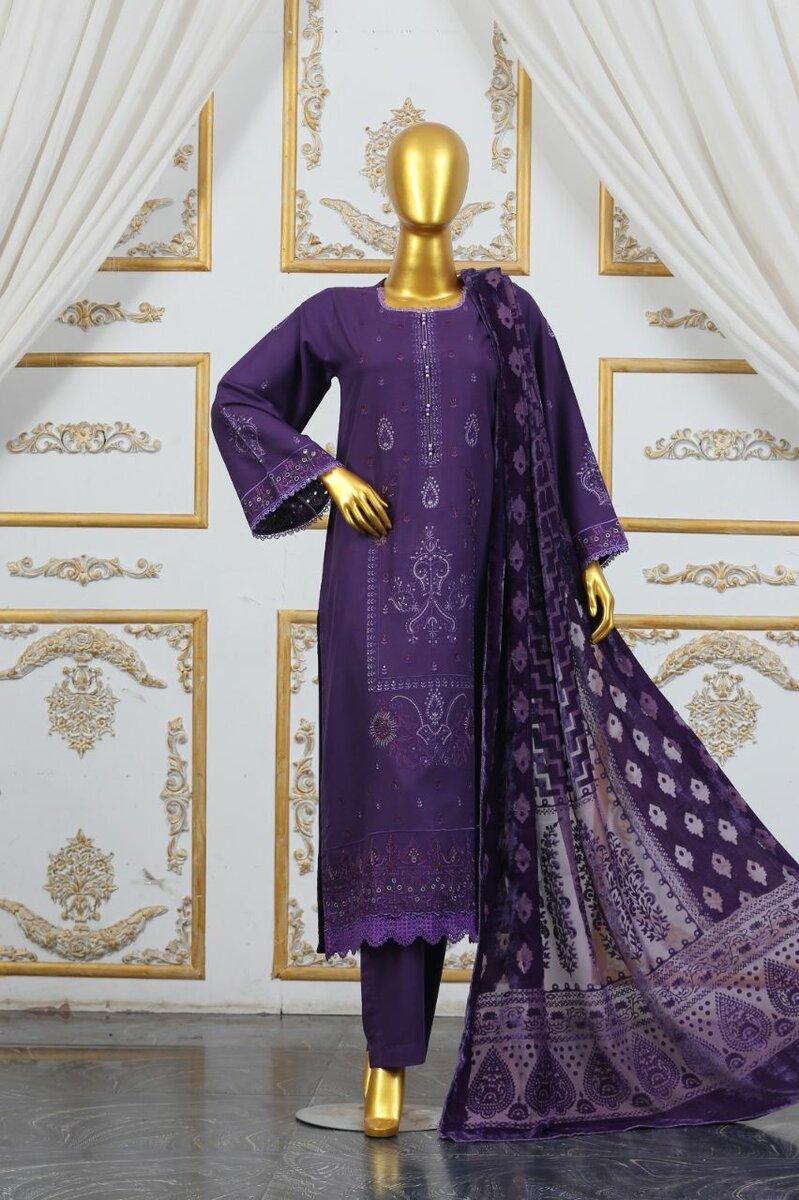 Valvet Shawl Suit Amsha By KFH