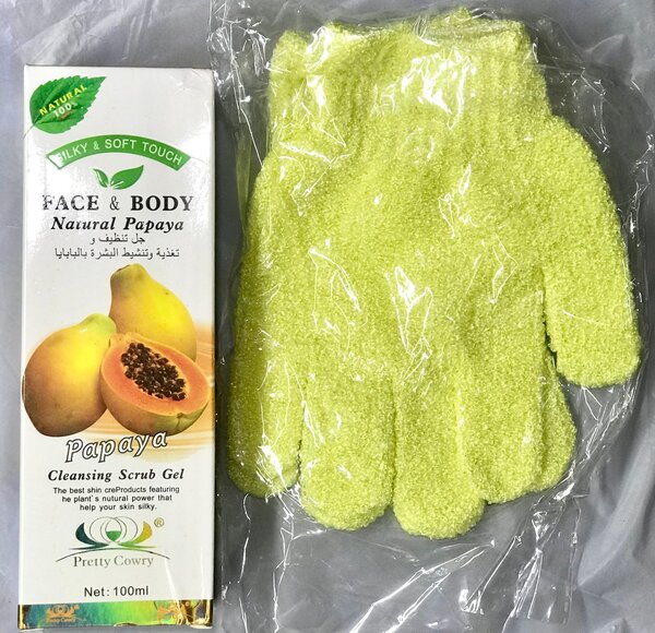 Gants exfoliants visage et corps