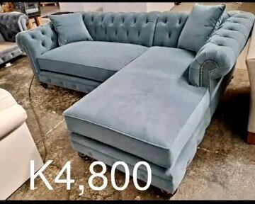 Gray-blue corner sofa
