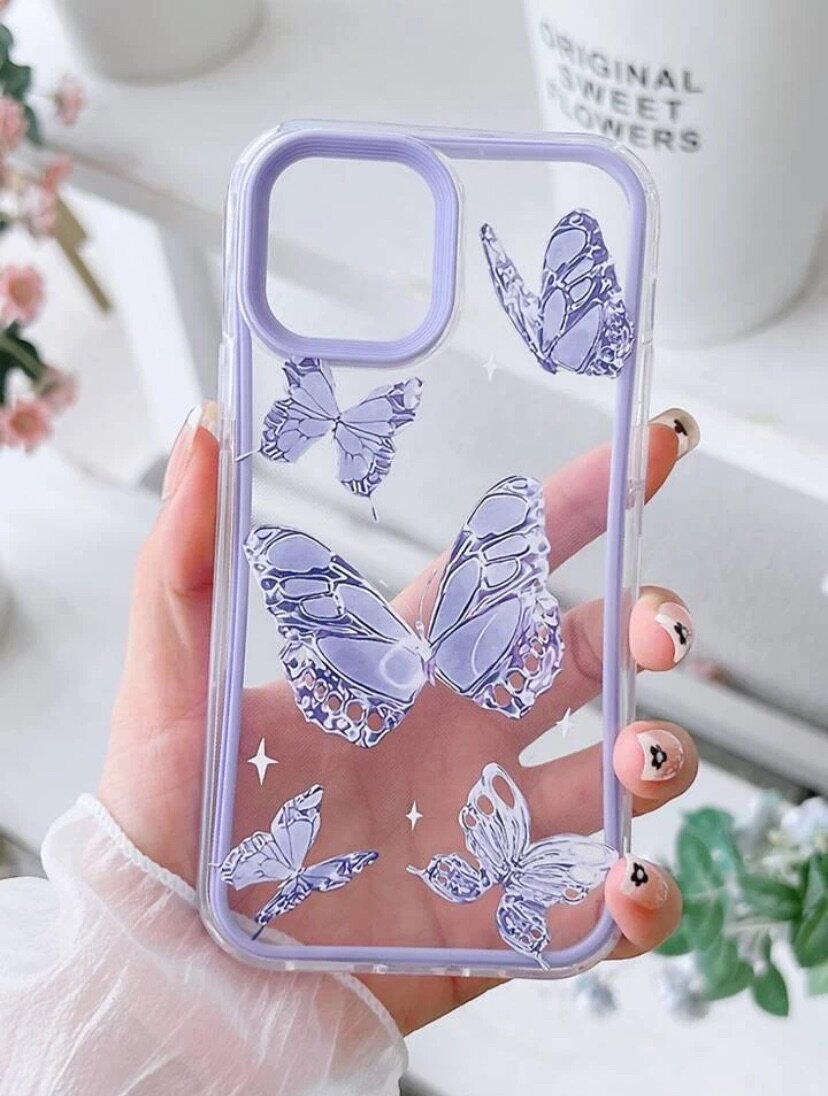 Butterfly Pattern Clear Phone case