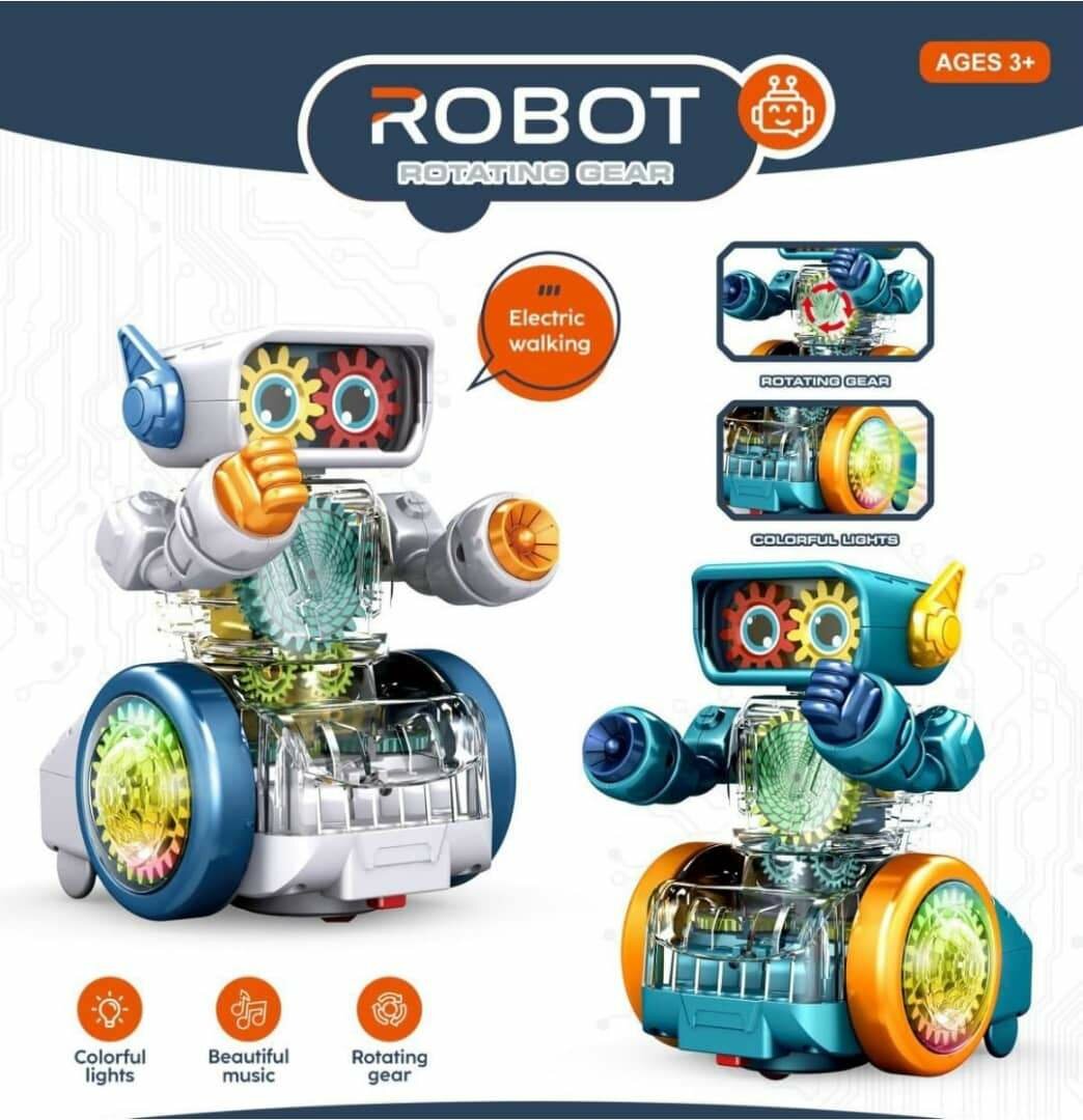 Jouet robot rotatif VikriDA | Engrenage transparent électriq