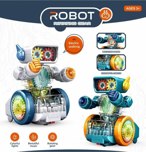 Jouet robot rotatif VikriDA | Engrenage transparent électriq