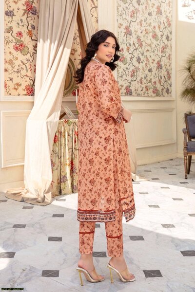 2 pc Unstiched Lawn Suit