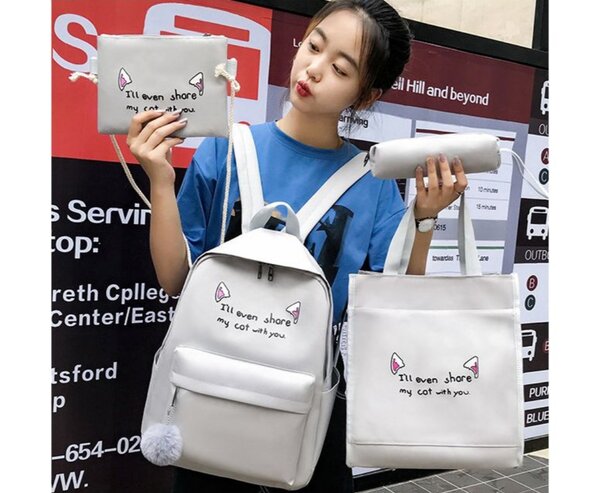 4pices backpack school bags