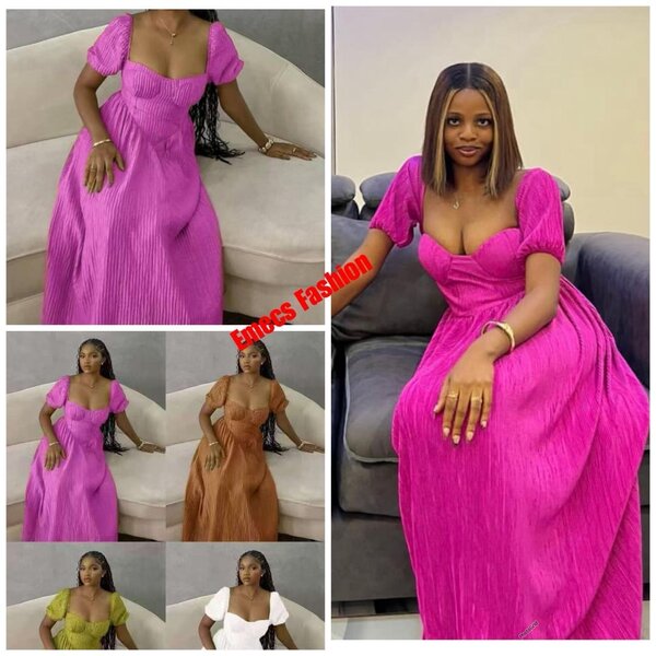 Robe longue à manches bouffantes