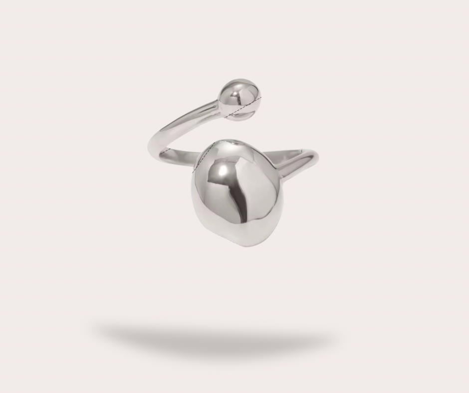 Bague design minimaliste en argent