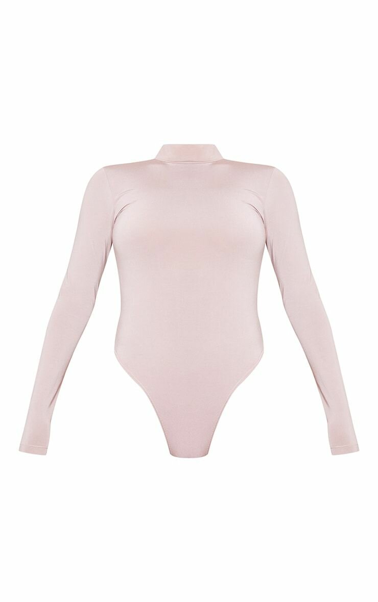 Basic Camel Slinky High Neck Bodysuit