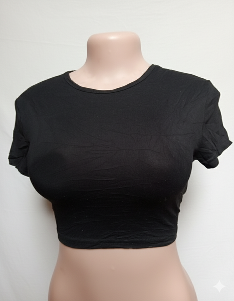 Crop top noir femme