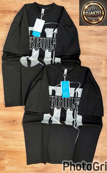 T-shirt oversize noir imprimé