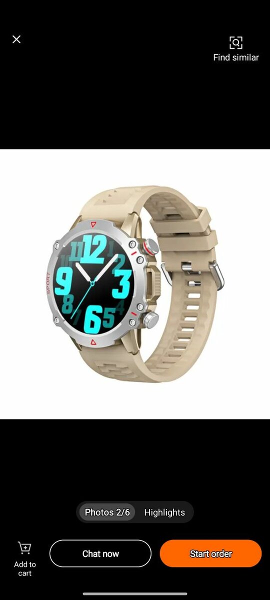 Sports smart watch Amoled display and round dial smart