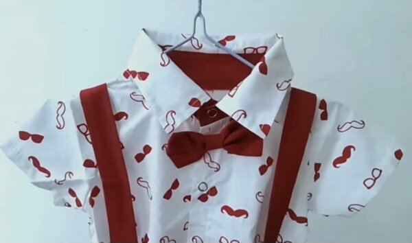 Babyboy lapel Onsie suit / christening