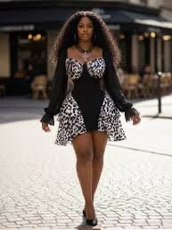 Robe élégante à imprimé animal