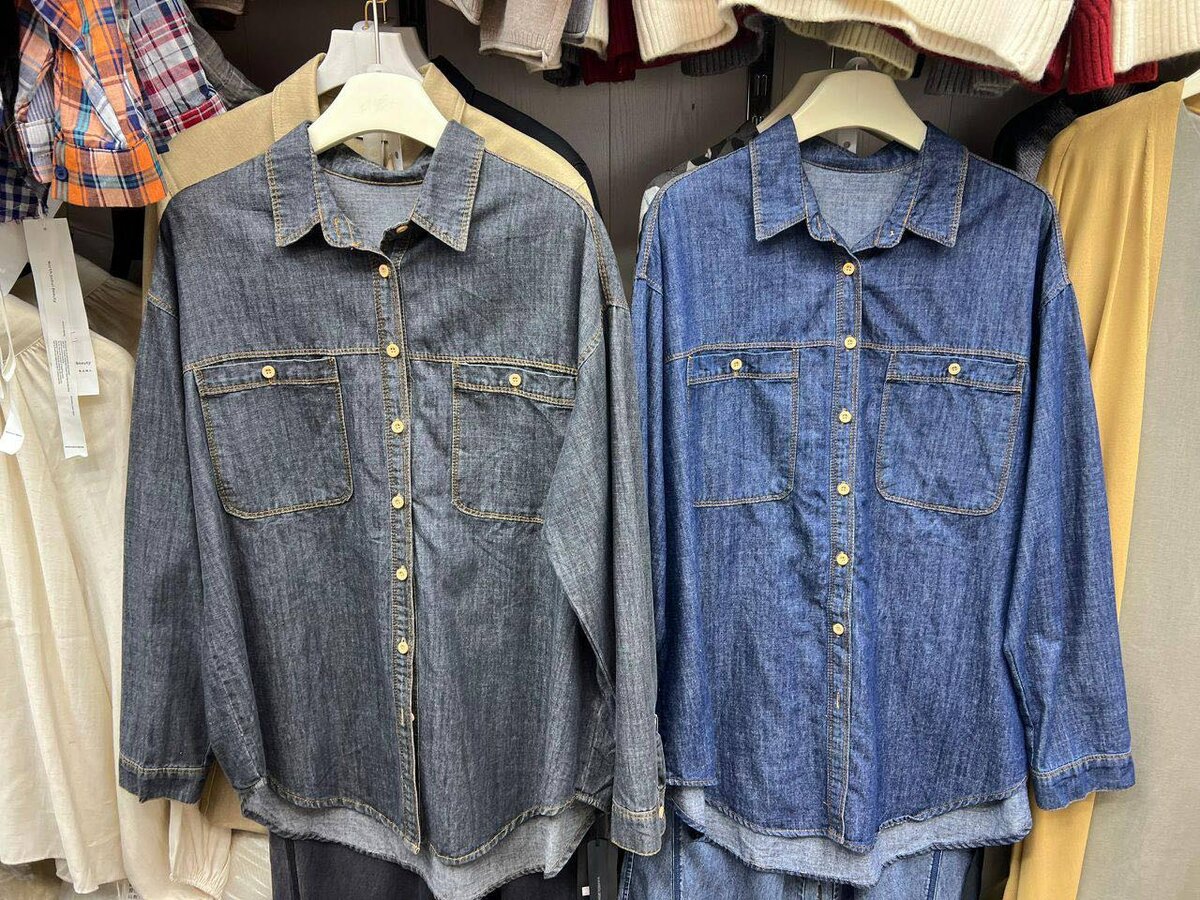 Джинсовая рубашка Размер стандарт до 52-размера