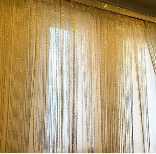 Rideau En Fil Jaune Or