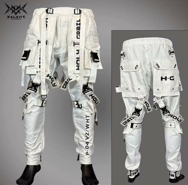 Pantalon cargo tactique blanc