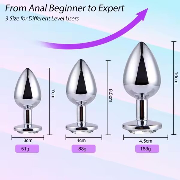 Metal Anal Plug Crystal Jewelr
