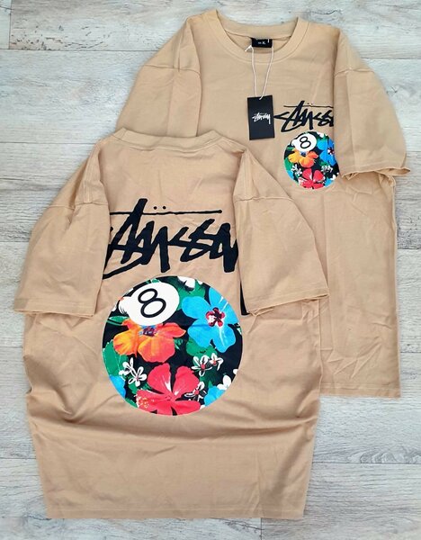 T-shirt beige imprimée fleurie