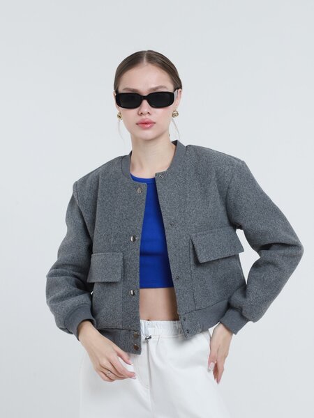 Бомбер из эко кашемира