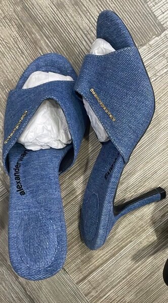 Mules en jean à talons