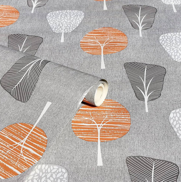 Papier Peint Design Arbre Orange