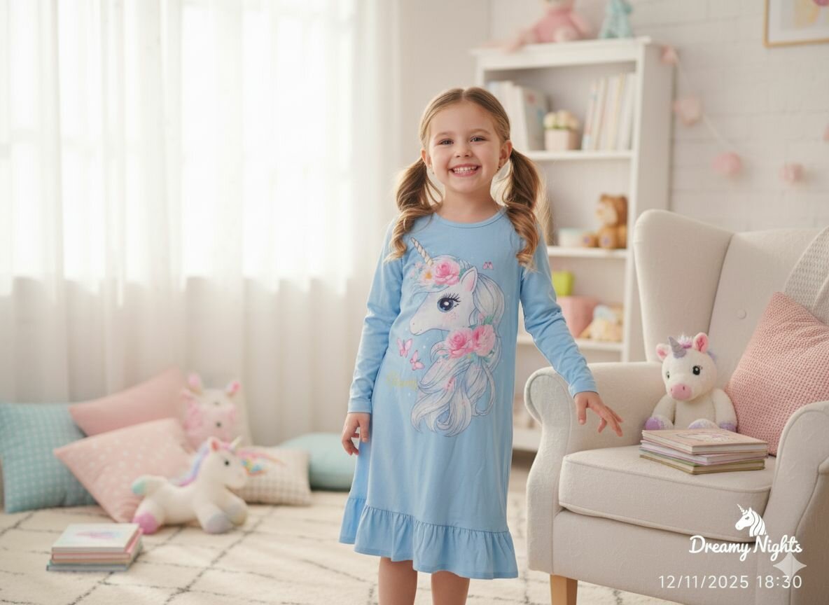 Robe de nuit enfant licorne