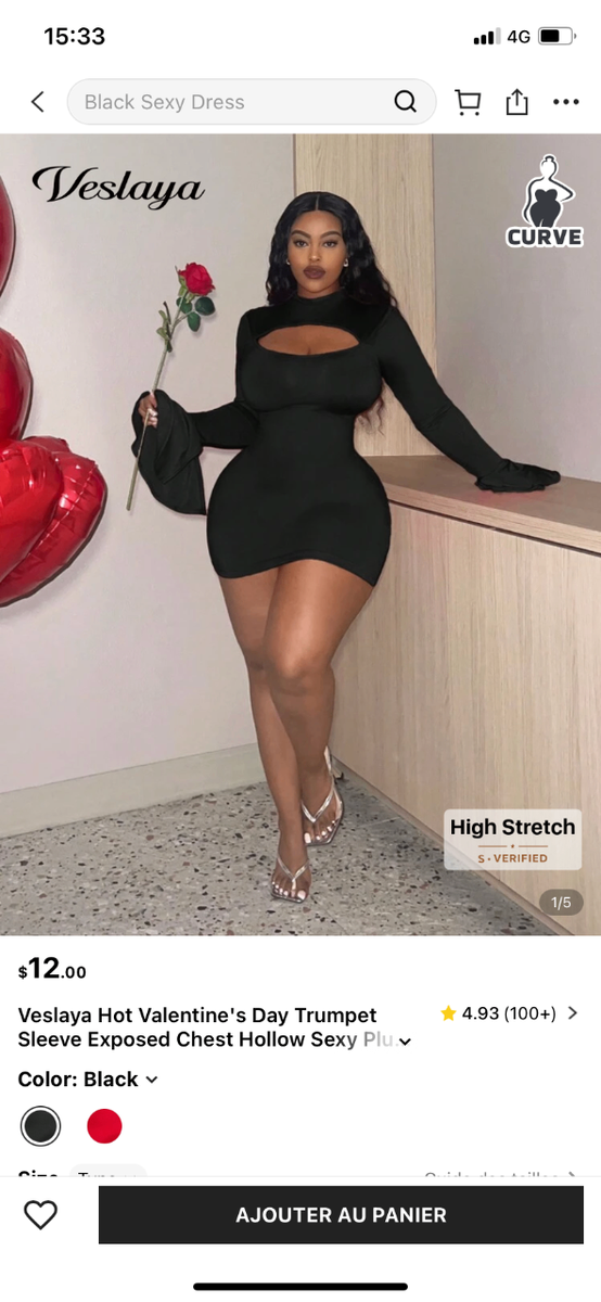 Robe sexy noire élégante