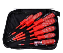 Kit D'Outils De Bricolage - Tournevis 7 Pièces - Rouge/Noir