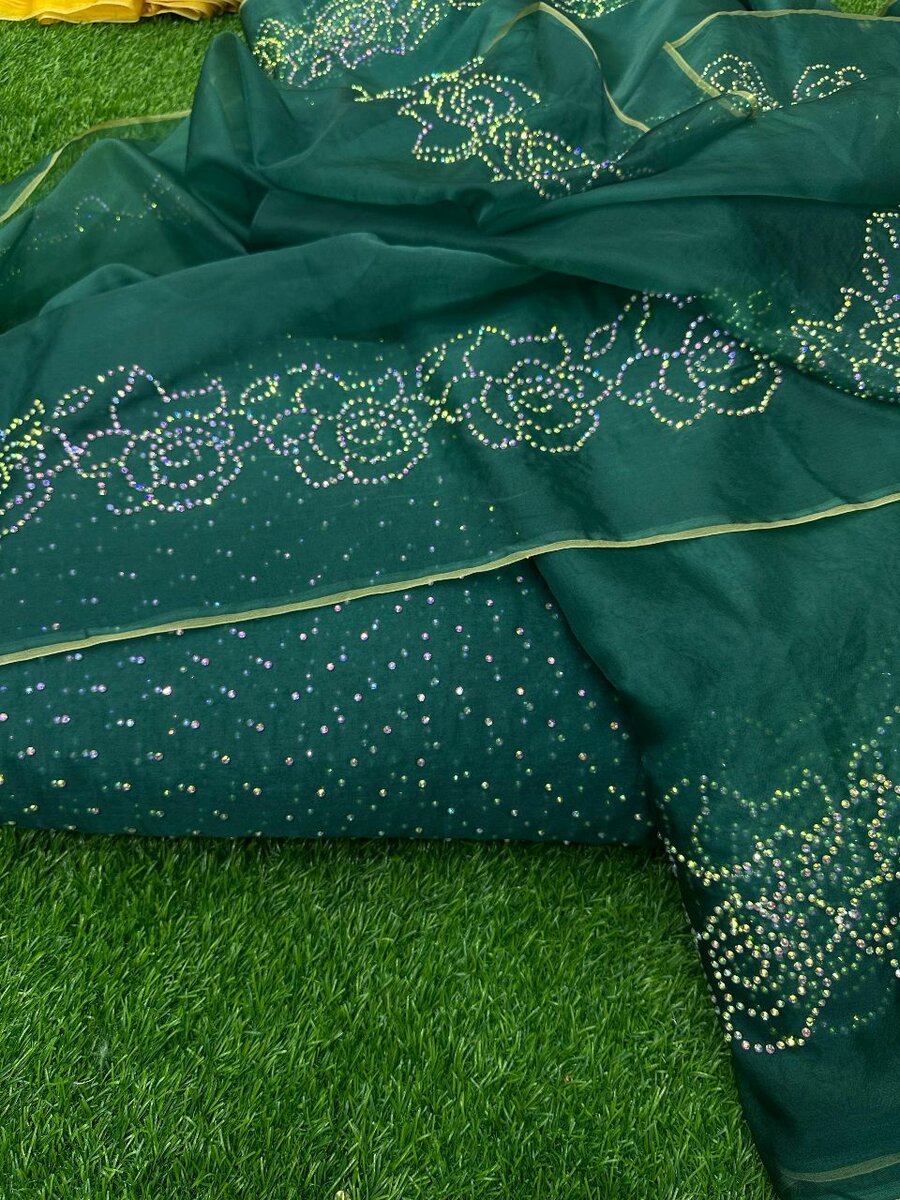 Pure soft organza shirt 3 pc,10 colours available dc free