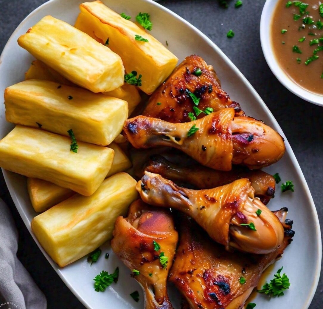 Sandwich, noddles ,fried yam and more