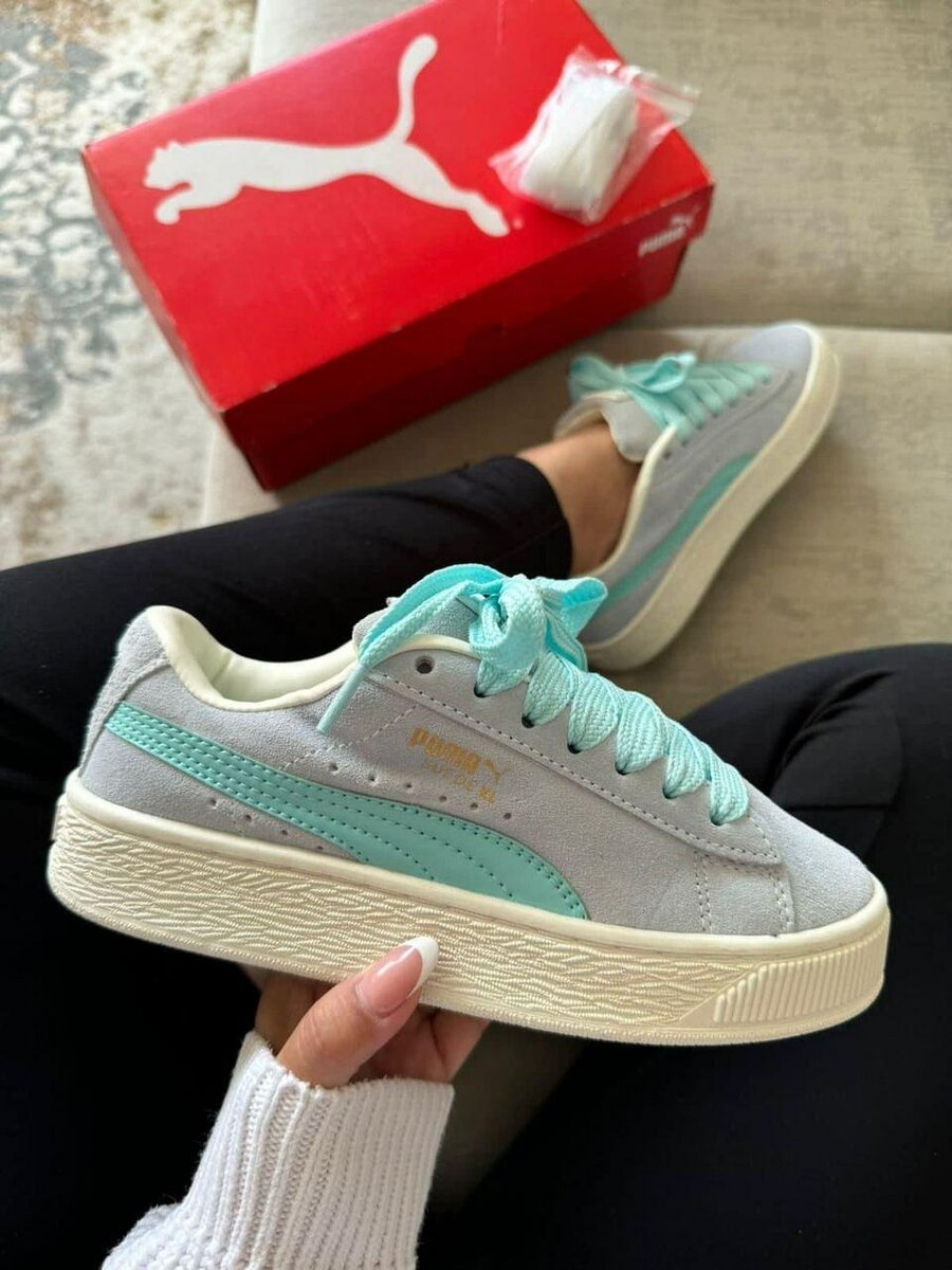 Baskets Puma bleu pastel