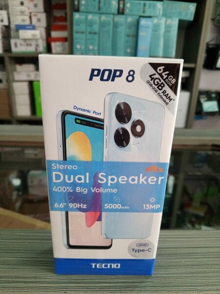 Tecno Pop 8 64gb storage 4gb ram