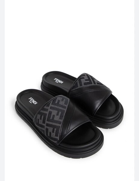 Sandales noires de luxe Fendi