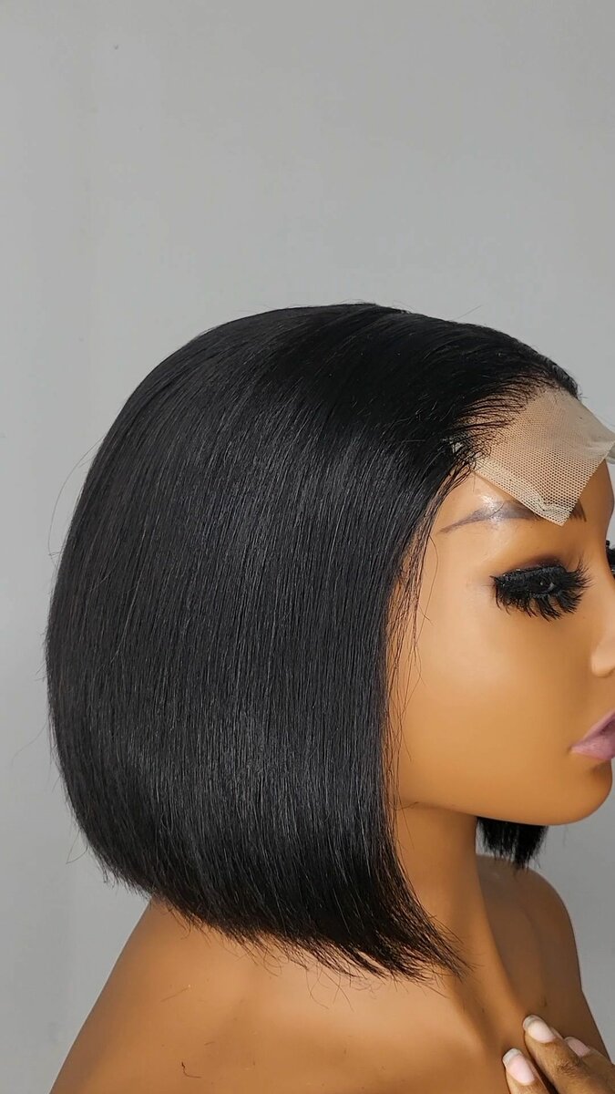 8" Double Drawn Bob, 4x4 Lace