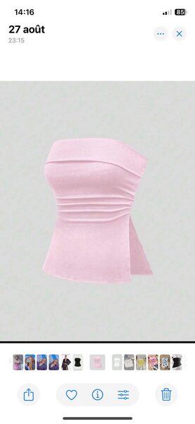 Top bustier rose élégant