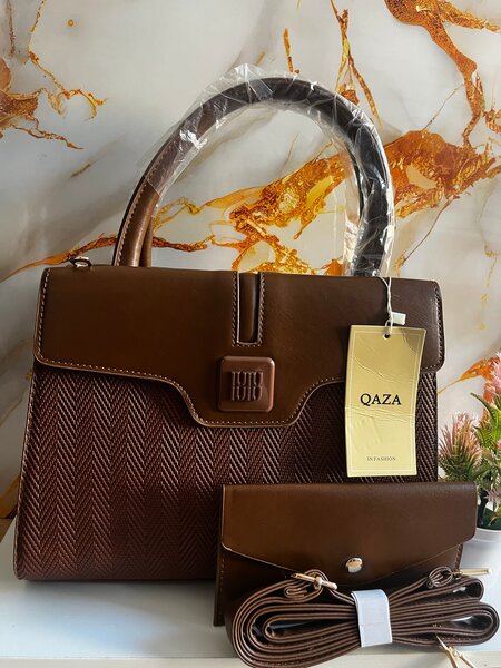 Sac à main cuir marron Qaza